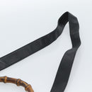 GUCCI Bamboe Schoudertas Leer 2-weg Zwart Goud 001 1998 1638 Auth 184979-14