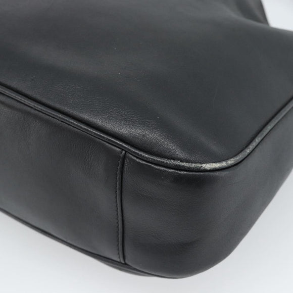 GUCCI Bamboe Schoudertas Leer 2-weg Zwart Goud 001 1998 1638 Auth 184979