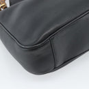 GUCCI Bamboe Schoudertas Leer 2-weg Zwart Goud 001 1998 1638 Auth 184979-17
