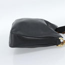 GUCCI Bamboe Schoudertas Leer 2-weg Zwart Goud 001 1998 1638 Auth 184979-4