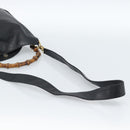 GUCCI Bamboe Schoudertas Leer 2-weg Zwart Goud 001 1998 1638 Auth 184979-9