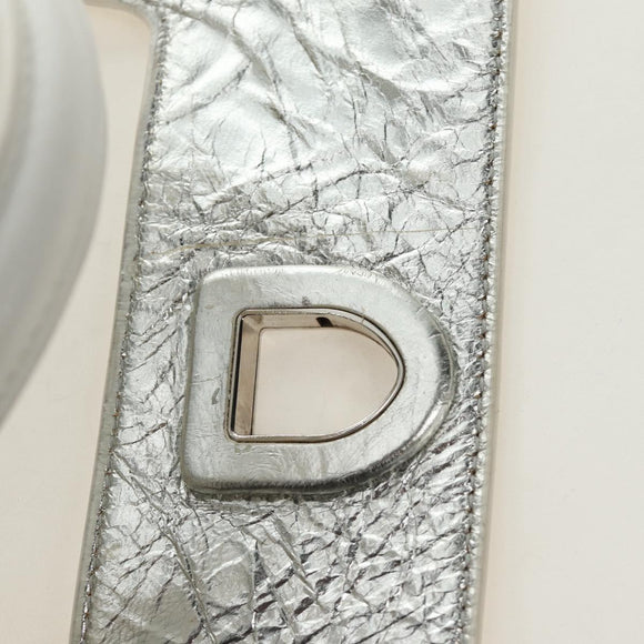 Christian Dior Hand Bag Leather 2way Silver Auth 184980V