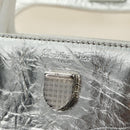 Christian Dior Hand Bag Leather 2way Silver Auth 184980V-22