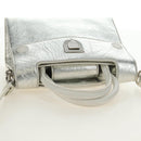 Christian Dior Hand Bag Leather 2way Silver Auth 184980V-6