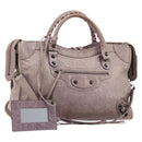 BALENCIAGA The City Hand Bag Leather 2way Purple 115748 Auth 184981SM-1