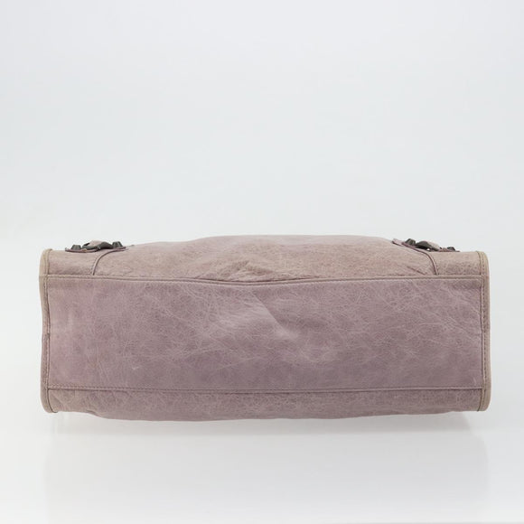 BALENCIAGA The City Hand Bag Leather 2way Purple 115748 Auth 184981SM