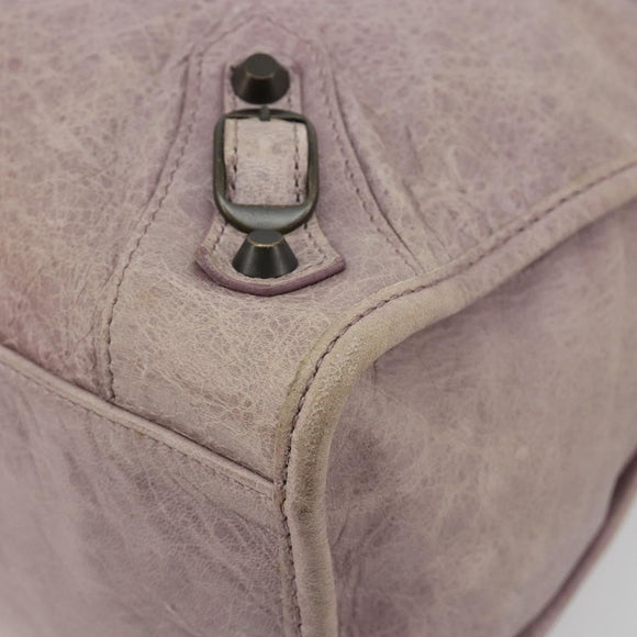 BALENCIAGA The City Hand Bag Leather 2way Purple 115748 Auth 184981SM