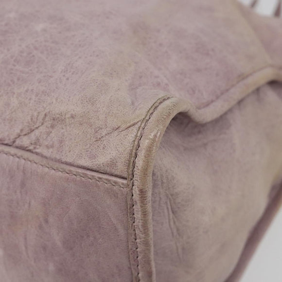 BALENCIAGA The City Hand Bag Leather 2way Purple 115748 Auth 184981SM