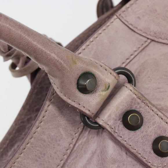 BALENCIAGA The City Hand Bag Leather 2way Purple 115748 Auth 184981SM