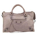 BALENCIAGA The City Hand Bag Leather 2way Purple 115748 Auth 184981SM-2
