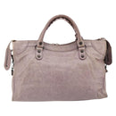 BALENCIAGA The City Hand Bag Leather 2way Purple 115748 Auth 184981SM-3