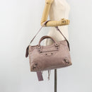 BALENCIAGA The City Hand Bag Leather 2way Purple 115748 Auth 184981SM-31