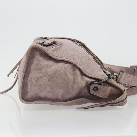 BALENCIAGA The City Hand Bag Leather 2way Purple 115748 Auth 184981SM