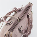 BALENCIAGA The City Hand Bag Leather 2way Purple 115748 Auth 184981SM-6