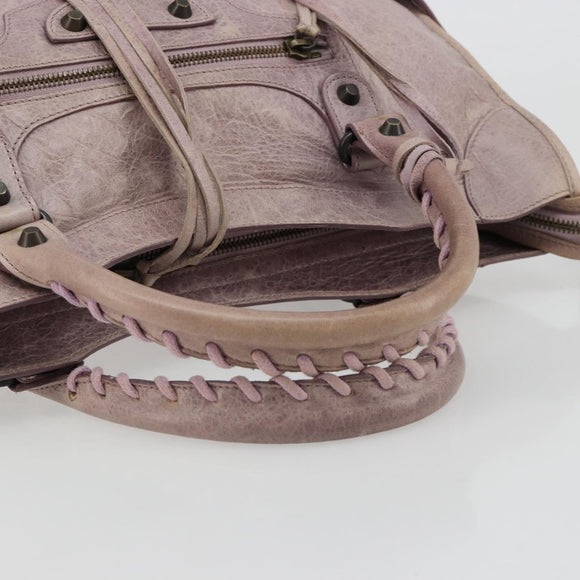 BALENCIAGA The City Hand Bag Leather 2way Purple 115748 Auth 184981SM
