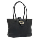 GUCCI Tote Bag Canvas Black Gold 002 1109 Auth 184982-1