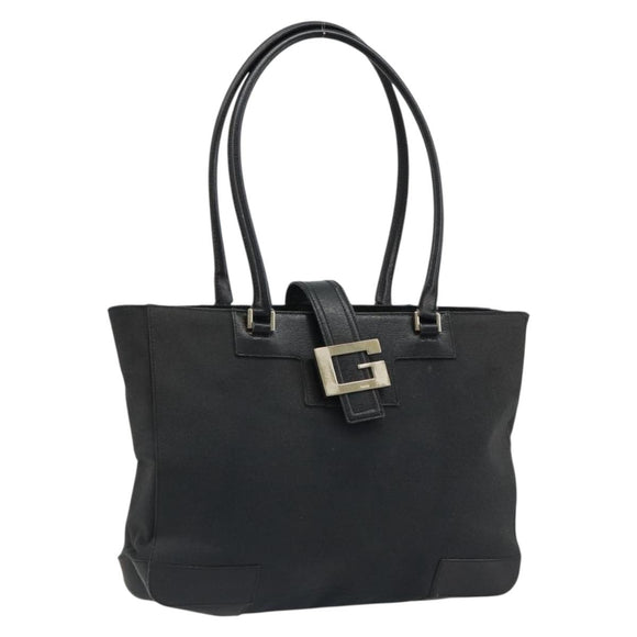GUCCI Tote Bag Canvas Black Gold 002 1109 Auth 184982