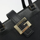 GUCCI Tote Bag Canvas Black Gold 002 1109 Auth 184982-14