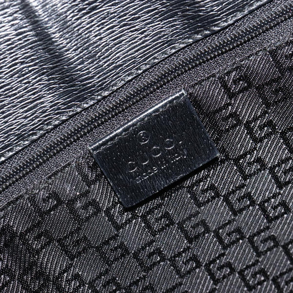 GUCCI Tote Bag Canvas Black Gold 002 1109 Auth 184982