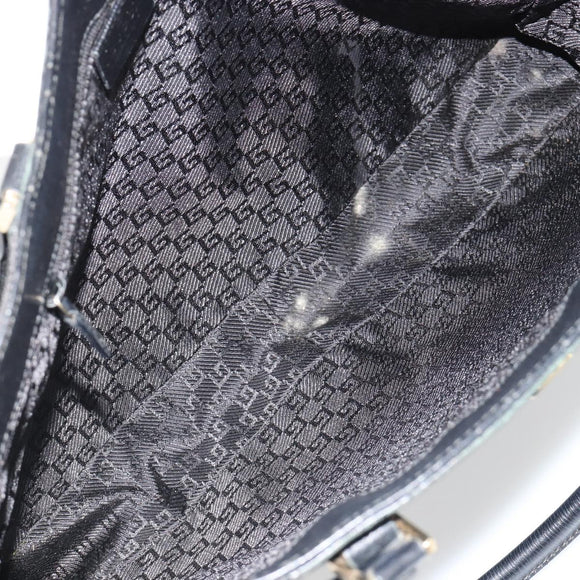 GUCCI Tote Bag Canvas Black Gold 002 1109 Auth 184982