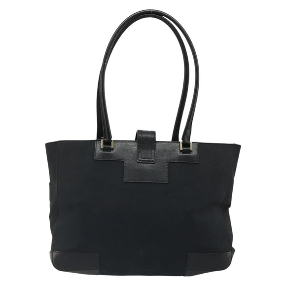 GUCCI Tote Bag Canvas Black Gold 002 1109 Auth 184982