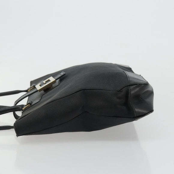 GUCCI Tote Bag Canvas Black Gold 002 1109 Auth 184982