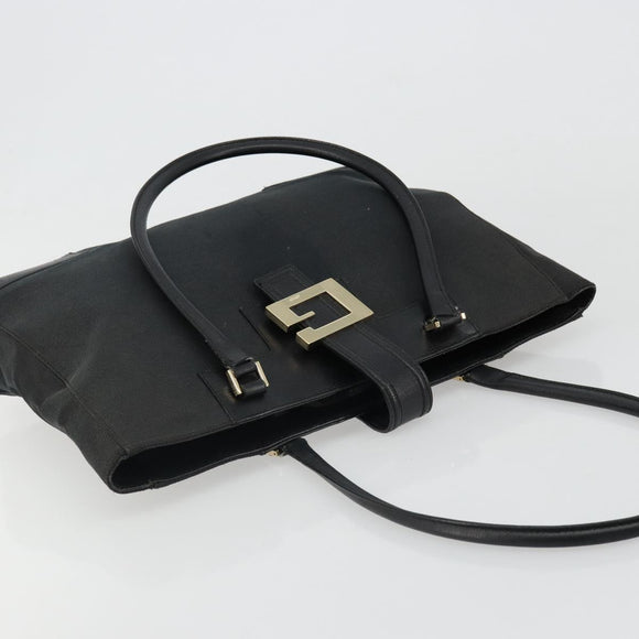 GUCCI Tote Bag Canvas Black Gold 002 1109 Auth 184982