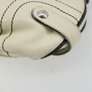 Salvatore Ferragamo Gancini Shoulder Bag Leather Ivory Silver Auth 184983-15