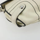 Salvatore Ferragamo Gancini Shoulder Bag Leather Ivory Silver Auth 184983-16