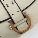 Salvatore Ferragamo Gancini Shoulder Bag Leather Ivory Silver Auth 184983-19