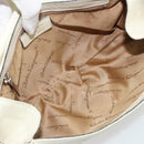 Salvatore Ferragamo Gancini Shoulder Bag Leather Ivory Silver Auth 184983-10
