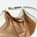 Salvatore Ferragamo Gancini Shoulder Bag Leather Ivory Silver Auth 184983-20