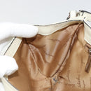 Salvatore Ferragamo Gancini Shoulder Bag Leather Ivory Silver Auth 184983-21