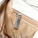 Salvatore Ferragamo Gancini Shoulder Bag Leather Ivory Silver Auth 184983-22