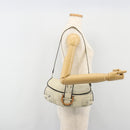 Salvatore Ferragamo Gancini Shoulder Bag Leather Ivory Silver Auth 184983-24