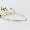 Salvatore Ferragamo Gancini Shoulder Bag Leather Ivory Silver Auth 184983-7