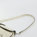 Salvatore Ferragamo Gancini Shoulder Bag Leather Ivory Silver Auth 184983-14