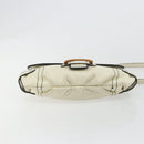 Salvatore Ferragamo Gancini Shoulder Bag Leather Ivory Silver Auth 184983-5