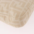 FENDI Zucca Canvas Mamma Baguette Shoulder Bag Beige Silver Auth 184984SAV-16