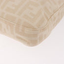 FENDI Zucca Canvas Mamma Baguette Shoulder Bag Beige Silver Auth 184984SAV-17