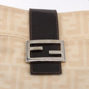FENDI Zucca Canvas Mamma Baguette Shoulder Bag Beige Silver Auth 184984SAV-19