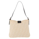 FENDI Zucca Canvas Mamma Baguette Shoulder Bag Beige Silver Auth 184984SAV-2
