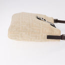 FENDI Zucca Canvas Mamma Baguette Shoulder Bag Beige Silver Auth 184984SAV-3