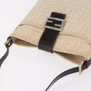 FENDI Zucca Canvas Mamma Baguette Shoulder Bag Beige Silver Auth 184984SAV-6