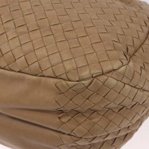 BOTTEGA VENETA INTRECCIATO Shoulder Bag Leather Beige 125787 Auth 184985SV