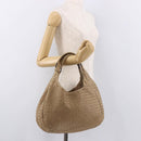 BOTTEGA VENETA INTRECCIATO Shoulder Bag Leather Beige 125787 Auth 184985SV-22