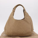 BOTTEGA VENETA INTRECCIATO Shoulder Bag Leather Beige 125787 Auth 184985SV-12