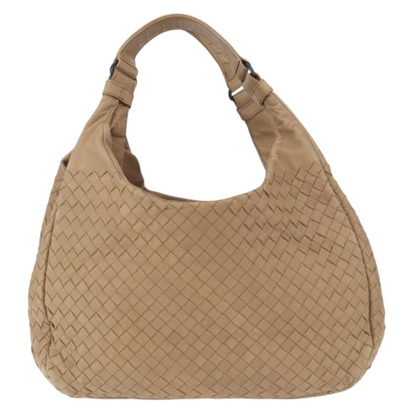 BOTTEGA VENETA INTRECCIATO Shoulder Bag Leather Beige 125787 Auth 184985SV