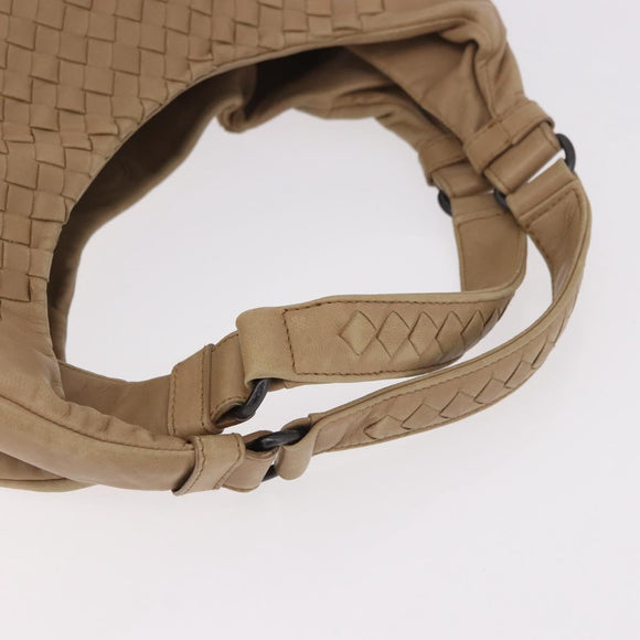 BOTTEGA VENETA INTRECCIATO Shoulder Bag Leather Beige 125787 Auth 184985SV