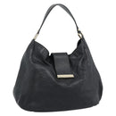 GUCCI GG Canvas Guccissima Shoulder Bag Leather Black Gold 211933 Auth 184986V-1